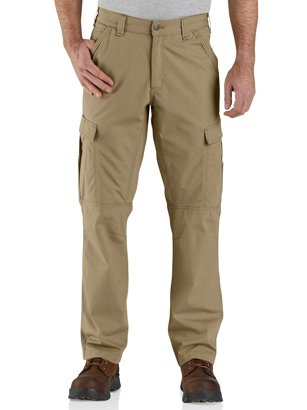 35 x 30 Carhartt Force Relaxed Fit Ripstop Cargo Work Pants in Dark Khaki